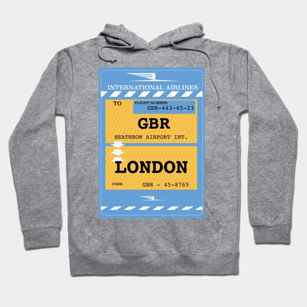 Great Britain Plane ticket Hoodie by nickemporium1